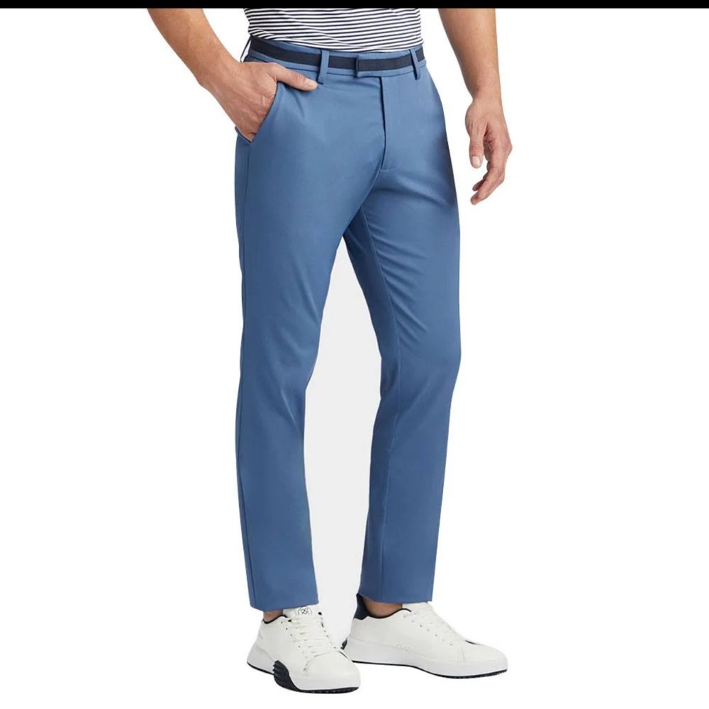 NWT G/FORE Men's Tux Stretch Tech Twill Straight Leg Golf Pants Slate Blue 35/32